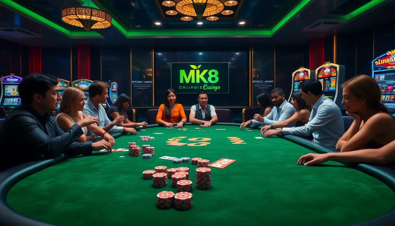 Experience thrilling gambling at MK8 with a luxurious casino ambiance and engaged players.