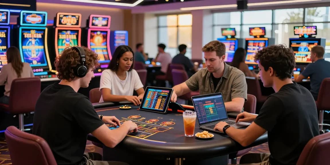 Exciting casino gaming atmosphere at https://eviz.org.uk with players enjoying live dealers, slot machines, and modern gaming interfaces.