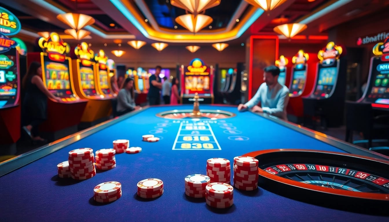 Experience high-stakes thrills at 23win with vibrant casino tables and dynamic slot machines.