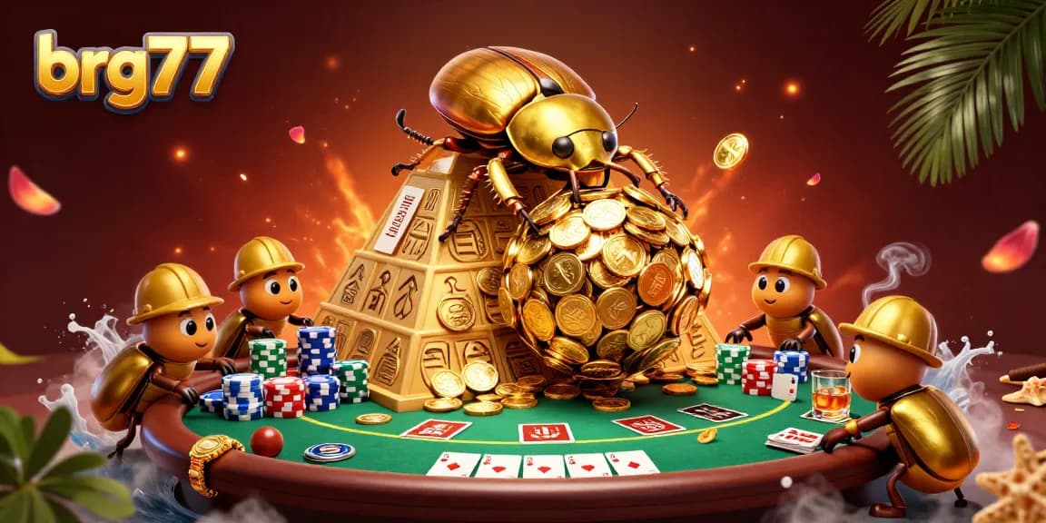 Engage with brg77 in a vibrant digital casino scene featuring unique characters and rich details.