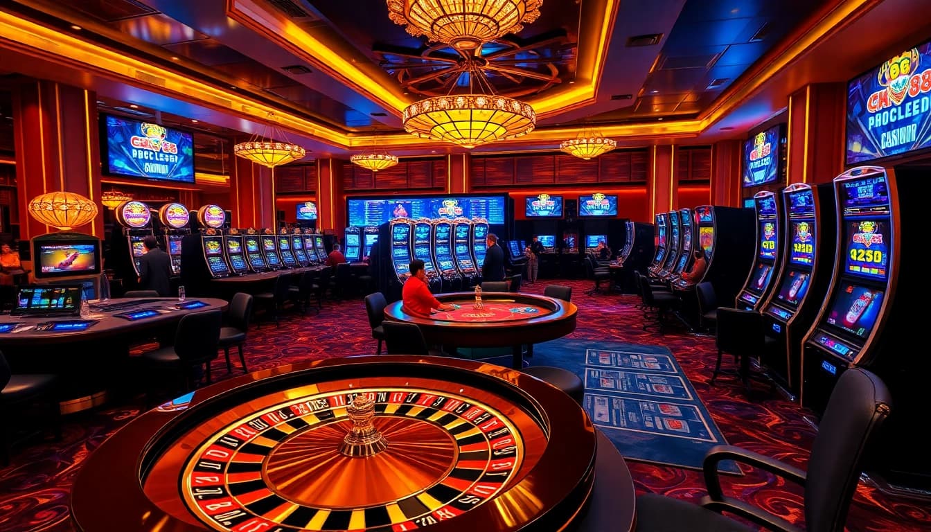 Experience the thrill of high-stakes gaming at sky 88 with a luxurious casino setting.