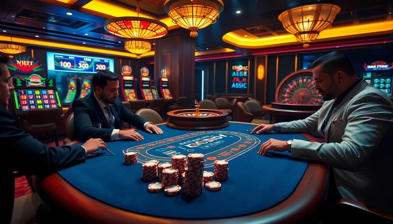 Experience thrilling gameplay at ta88 with vibrant poker tables and luxurious casino atmosphere.