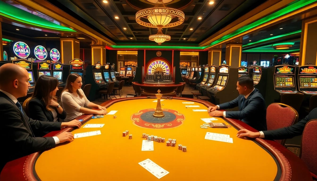 Experience the thrill of pahala4d at a luxurious casino poker table with vibrant gameplay.