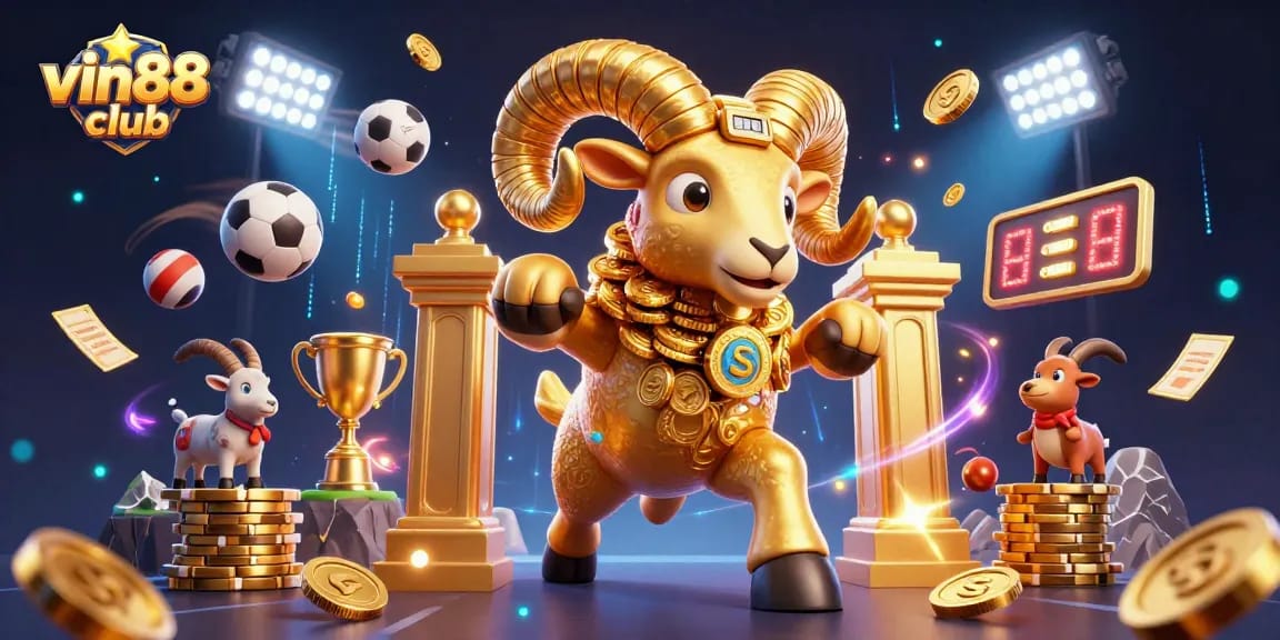 Engage with the thrilling action at vin88 club as a golden ram charges the gaming arena.