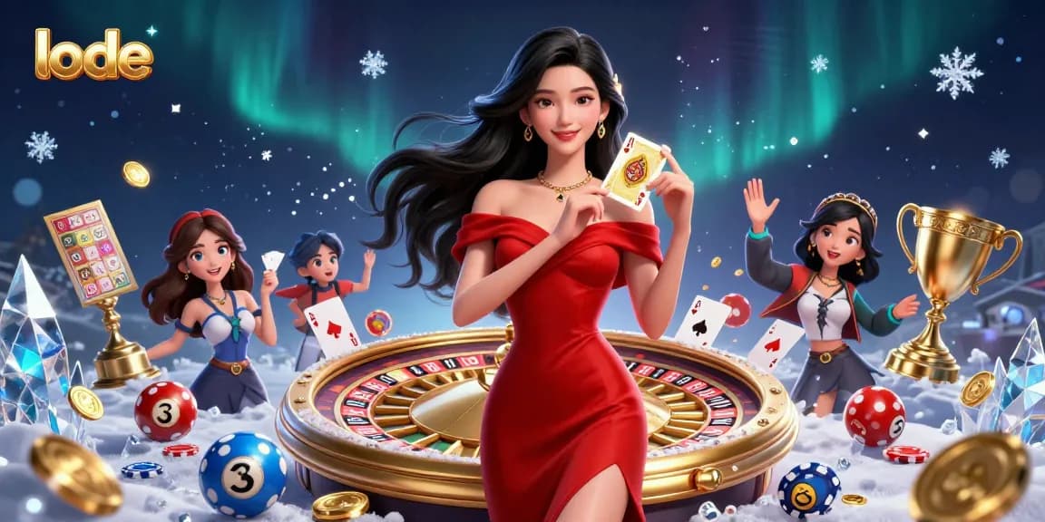 Play and win on lode with vibrant lottery elements and a glamorous scene