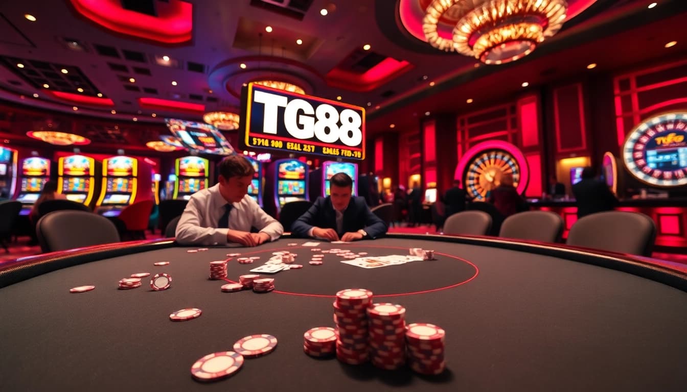 Winning at the poker table at TG88, highlighting high-stakes play and excitement in gambling.