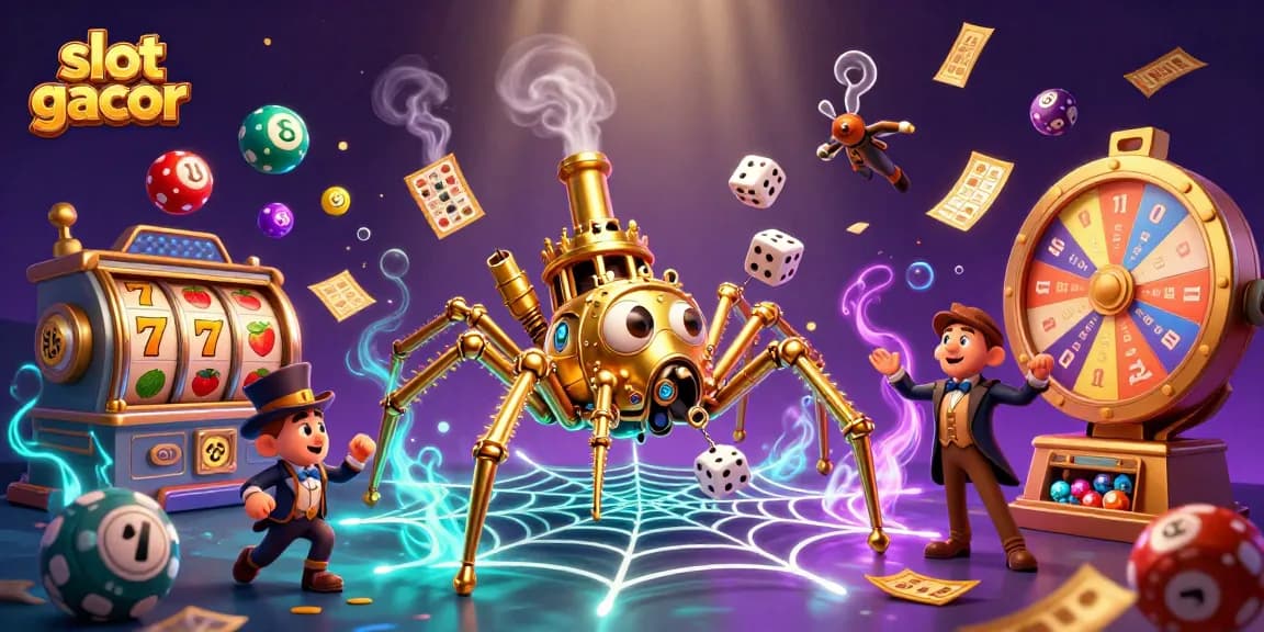 Experience the thrill of slot gacor with vibrant characters, spinning reels, and dynamic gaming elements.