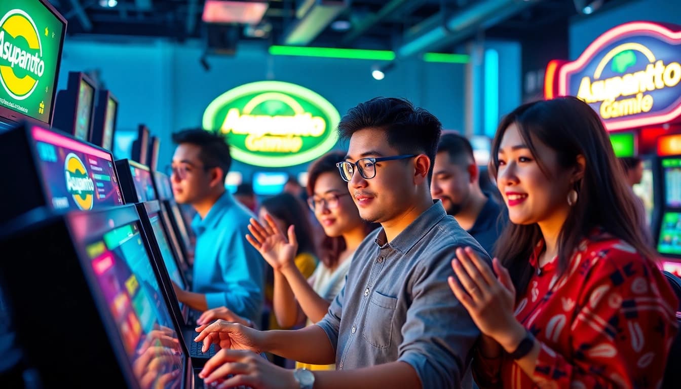Exciting online gaming scene showcasing the Asupantoto platform with vibrant colors and diverse players