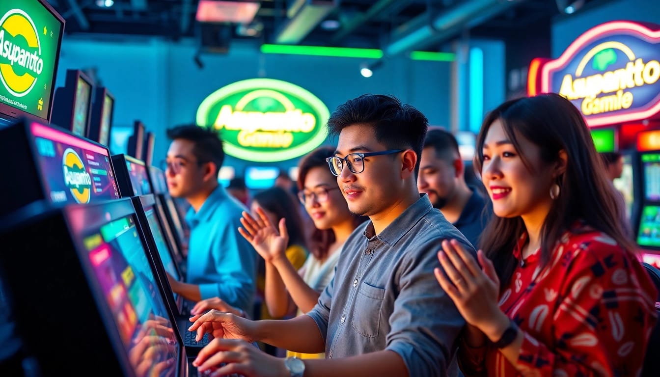 Exciting online gaming scene showcasing the Asupantoto platform with vibrant colors and diverse players