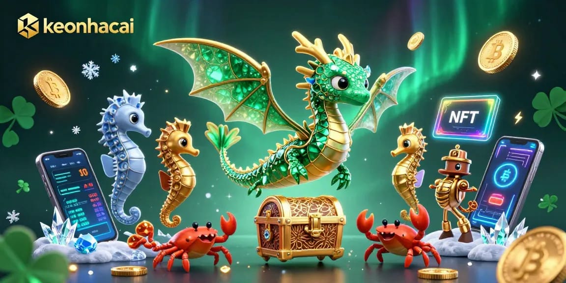 Experience keonhacai's thrilling world of crypto gaming with vibrant sea creatures and treasure.