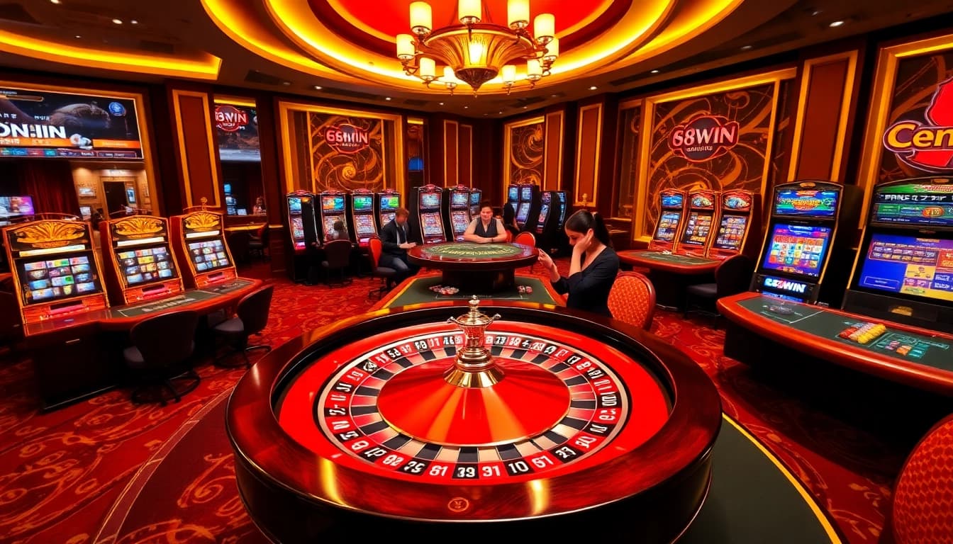 Experience the exhilarating action at 68win net with vibrant casino tables and engaged players.