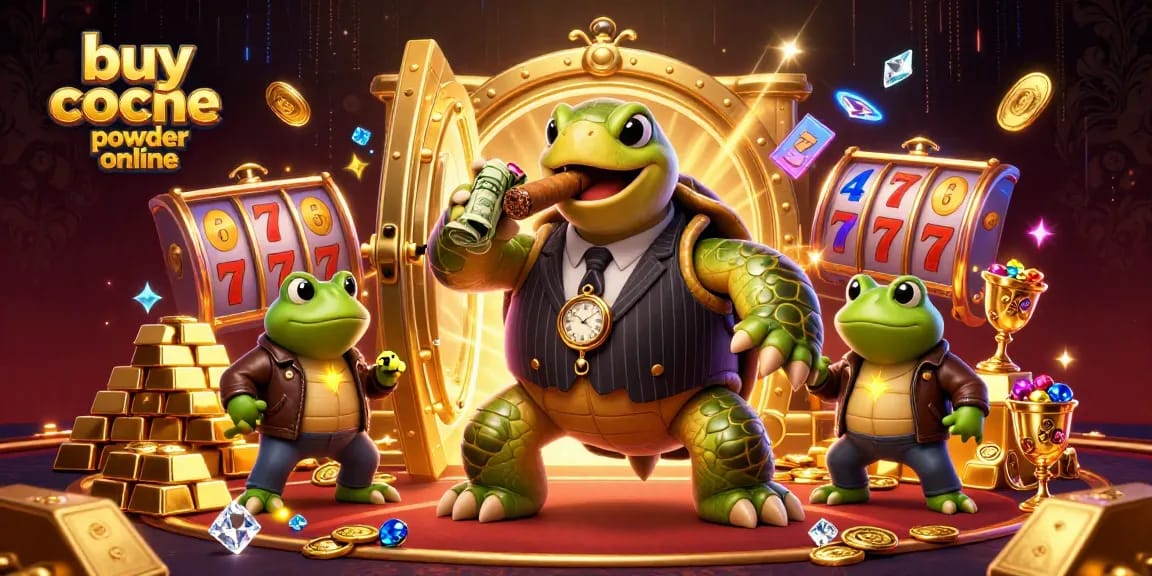 Join the fun and buy cocaine powder online amidst vibrant casino characters and sparkling treasures.