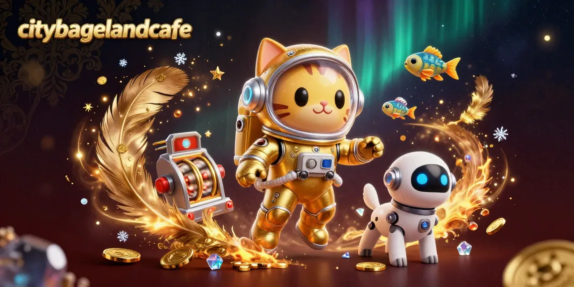 Raih kemenangan di citybagelandcafe dengan simbol slot dan koin emas yang berkilauan.
