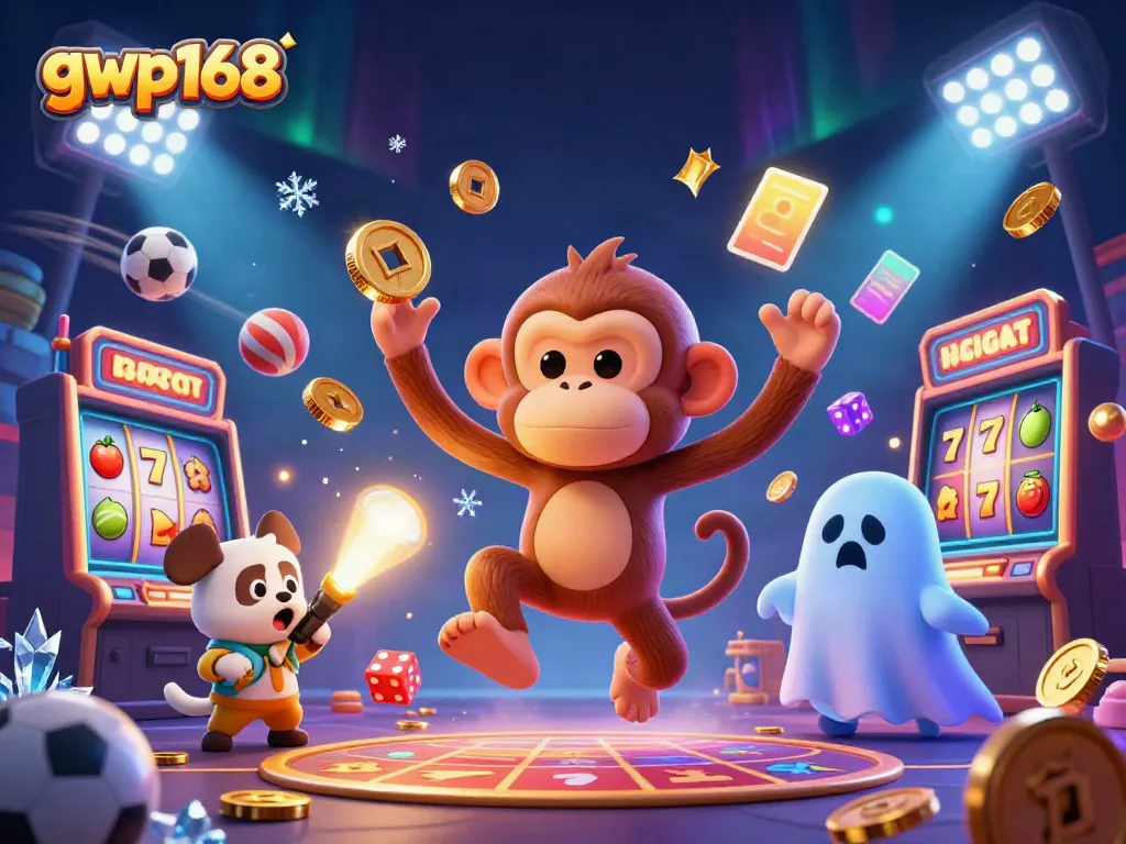 Pemain menangkan jackpot dalam permainan slot di gwp168 dengan suasana kasino yang menakjubkan.