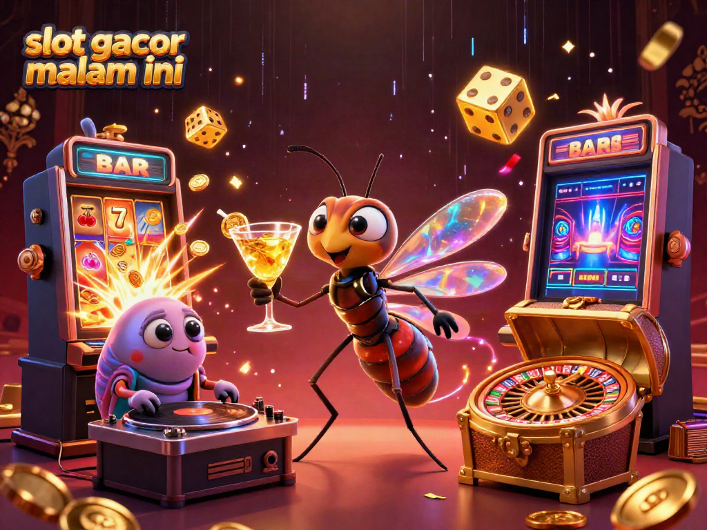 Menangkan permainan slot gacor malam ini dengan ilustrasi 3D yang menarik dan berwarna-warni di kasino.