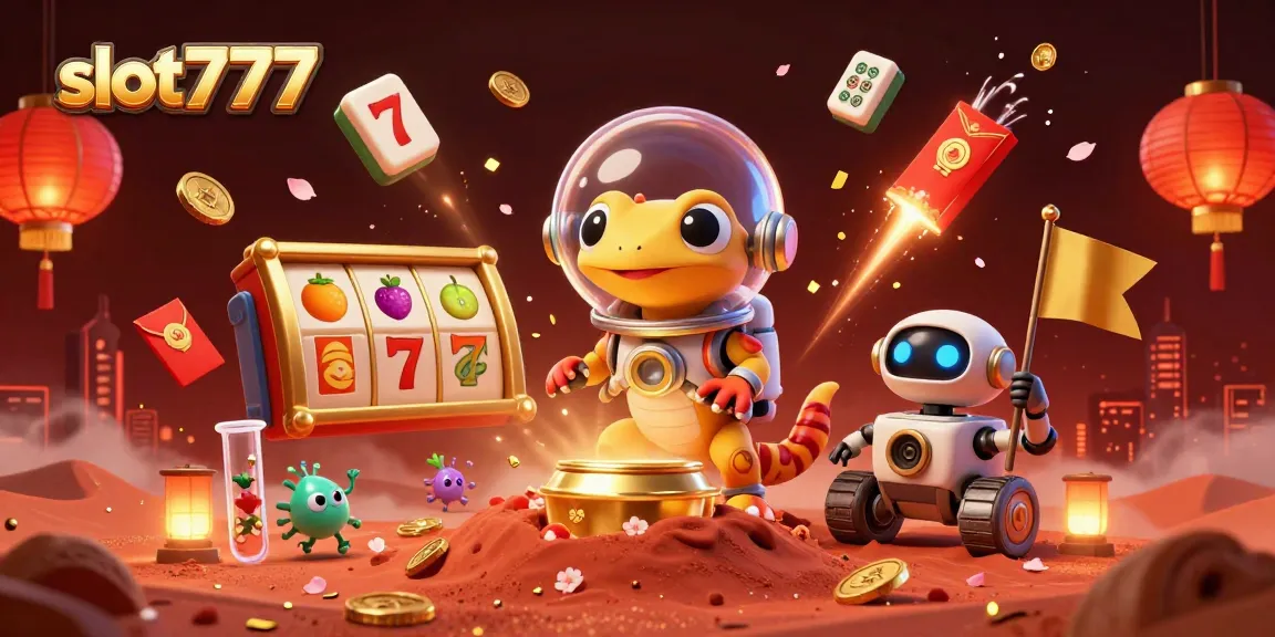 Engage with thrilling slot777 action in a vibrant, animated casino adventure featuring Martian characters.