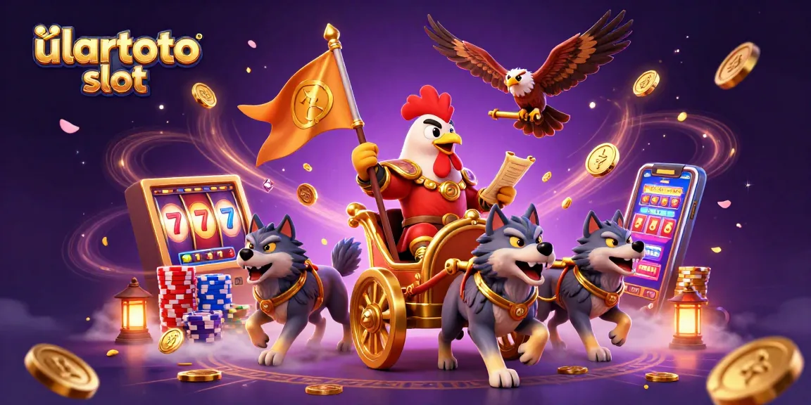 Slot ulartoto yang menarik dengan karakter petarung dan elemen kasino di sekitar.