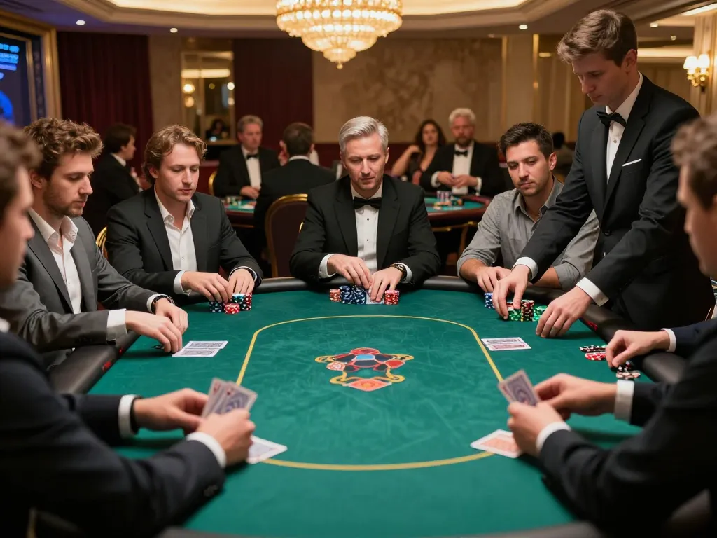 Players immersed in an exciting poker game at MB66 with lively atmosphere and strategic gameplay