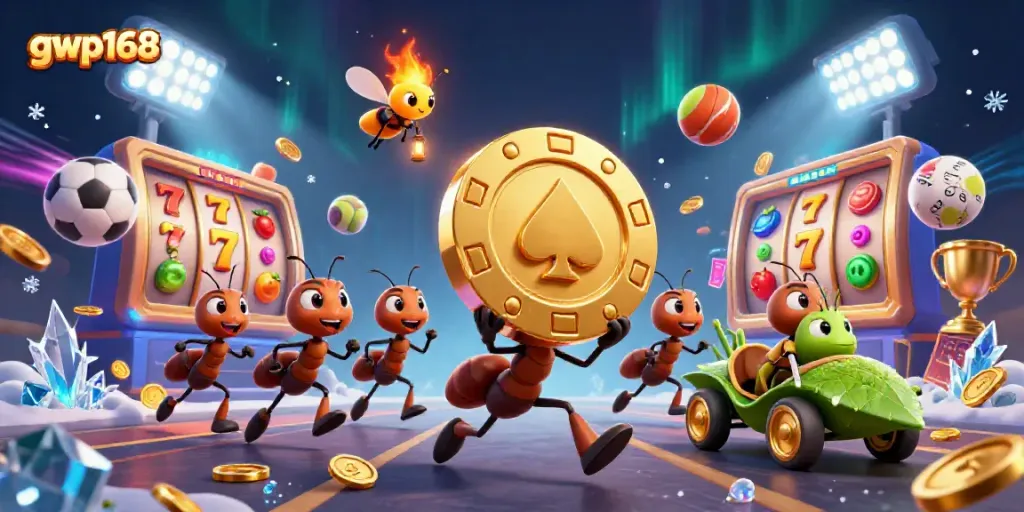 Ant-berteman melaksanakan pencurian dengan chip poker raksasa di dunia perjudian gwp168.