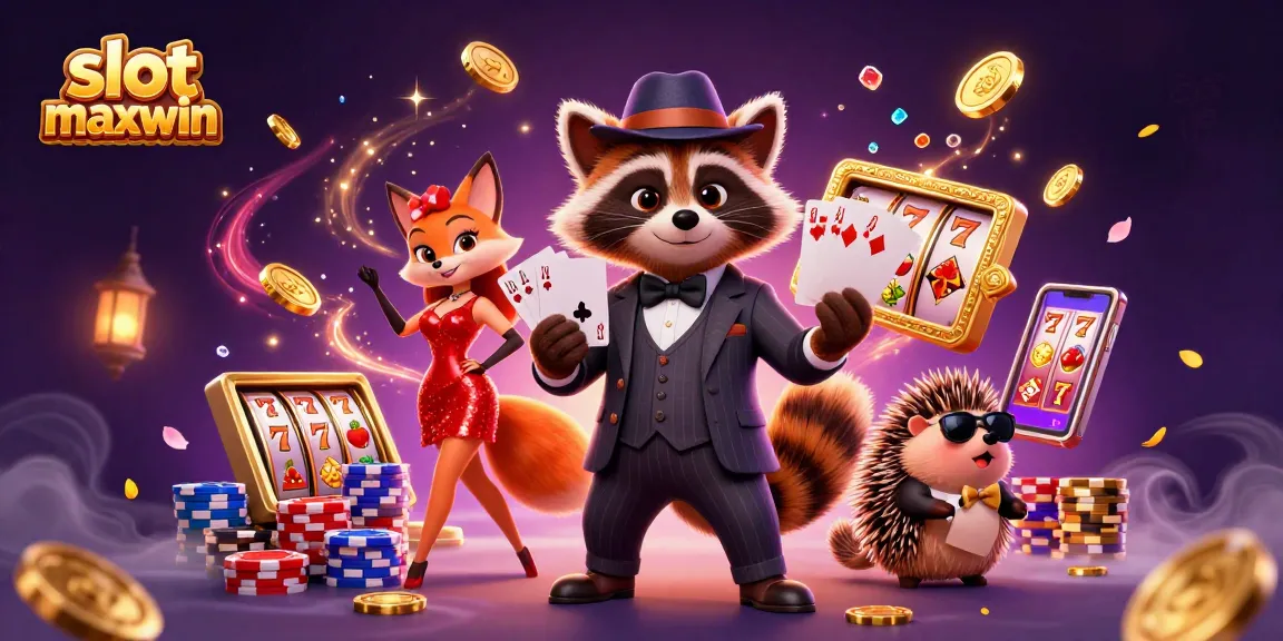 Experience thrilling wins at slot maxwin with this vibrant casino scene featuring playful characters.